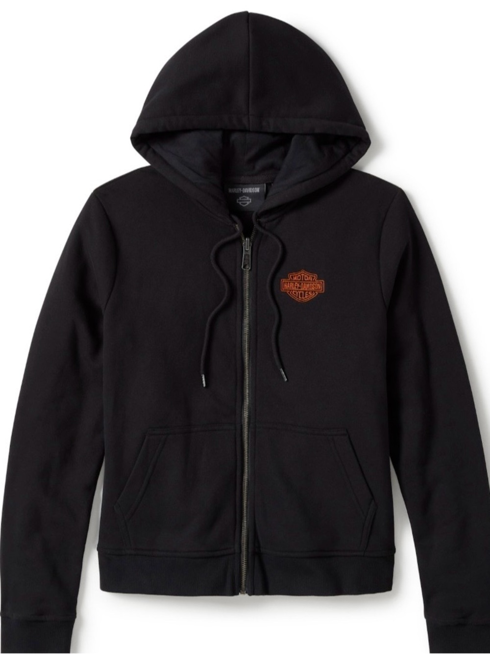 Harley-Davidson Black Hooded Utility Jacket with Orange Script - Picture 2 of 5